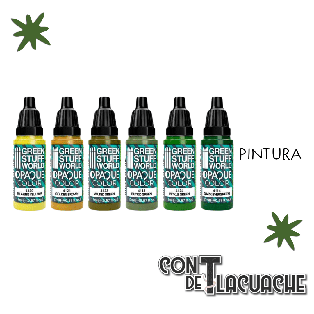 Paint Set - Opaque Colors Green (Box X6) | Green Stuff World - Con T de Tlacuache - Green Stuff World