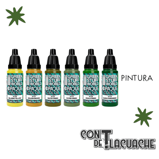Paint Set - Opaque Colors Green (Box X6) | Green Stuff World - Con T de Tlacuache - Green Stuff World