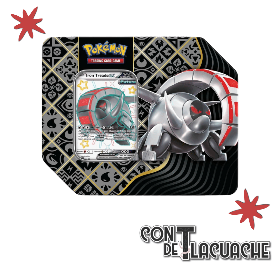 Paldean Fates Shiny Iron Treads Tin | Pokémon TCG - Con T de Tlacuache - Pokemon