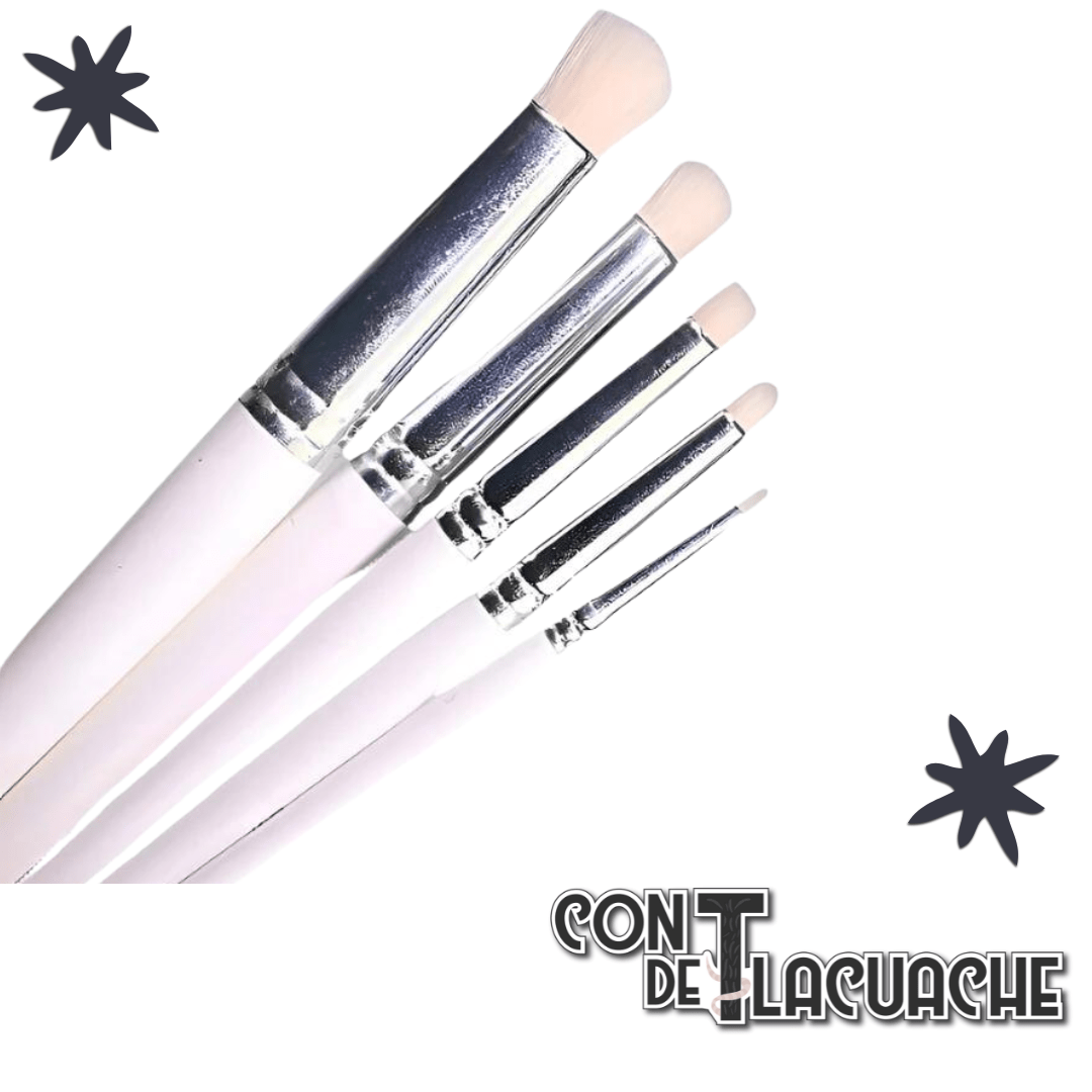 Pinceles secos 5 pzs | Rogo minis - Con T de Tlacuache - Rogo Minis
