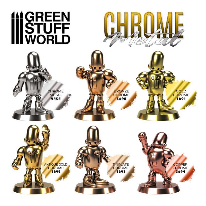 Pintura Cromada Chrome Metal Paint - Gold Color 17Ml | Green Stuff World - Con T de Tlacuache - Green Stuff World