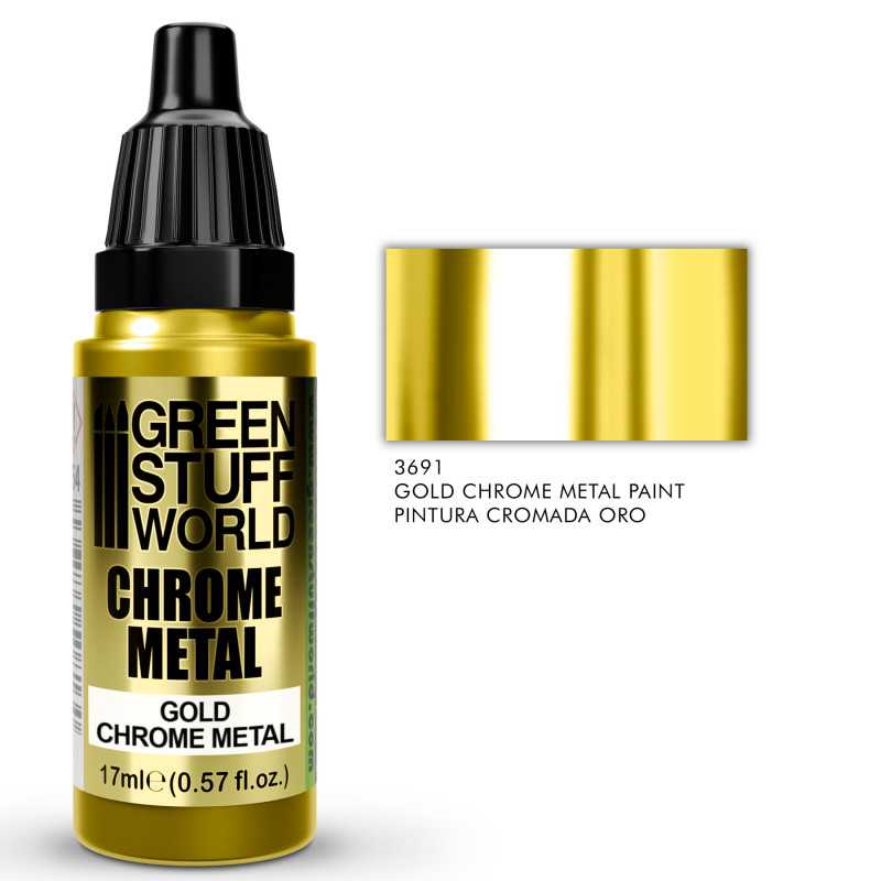 Pintura Cromada Chrome Metal Paint - Gold Color 17Ml | Green Stuff World - Con T de Tlacuache - Green Stuff World