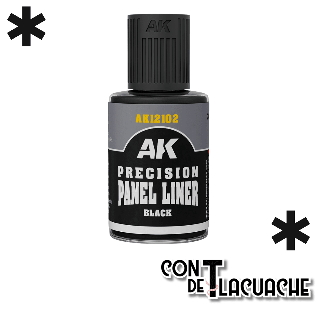 Precision Panel Liner Black 30 ml | AK Interactive - Con T de Tlacuache - AK Interactive