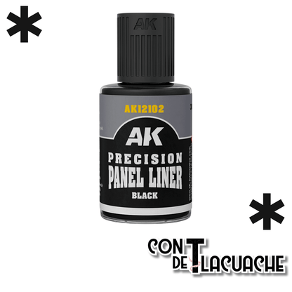 Precision Panel Liner Black 30 ml | AK Interactive - Con T de Tlacuache - AK Interactive