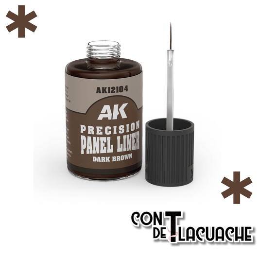 Precision Panel Liner Dark Brown 30 ml | AK Interactive - Con T de Tlacuache - AK Interactive