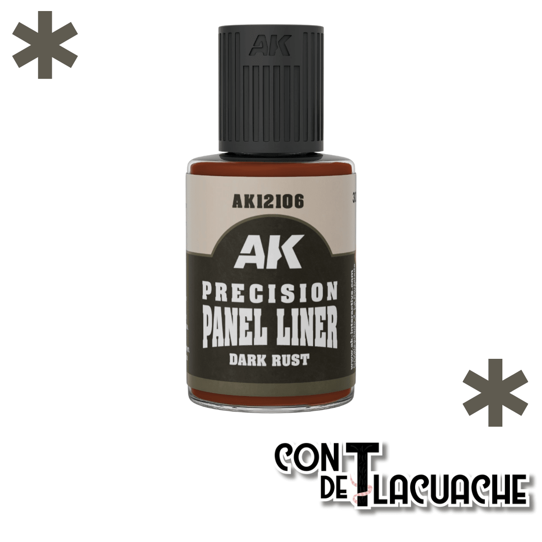 Precision Panel Liner Dark Rust 30 ml | AK Interactive - Con T de Tlacuache - AK Interactive