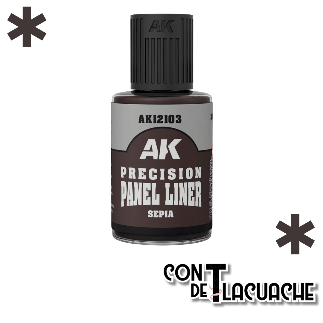 Precision Panel Liner Sepia 30 ml | AK Interactive - Con T de Tlacuache - AK Interactive