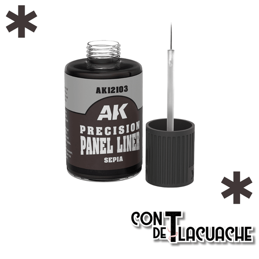 Precision Panel Liner Sepia 30 ml | AK Interactive - Con T de Tlacuache - AK Interactive