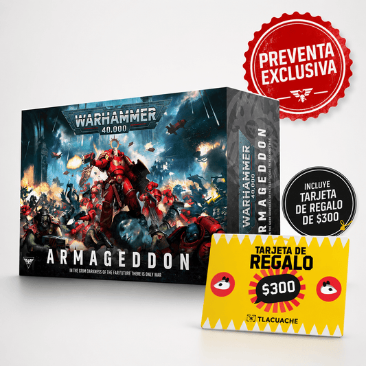 Preventa Bundle Warhammer 40,000: Armageddon + Tarjeta de Regalo de $300 - Con T de Tlacuache - Games Workshop
