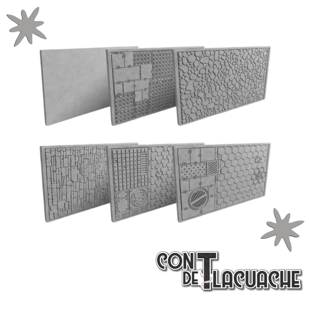 Rolling Pins PACKx6 v1.0 (PLAIN+TRIPLE+DIAMOND+HEXA+COBBLES+BRICKS) | Green Stuff World - Con T de Tlacuache - Green Stuff World