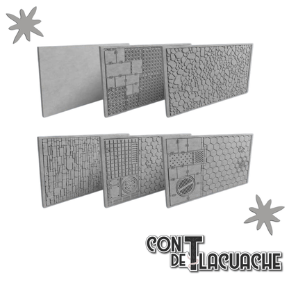 Rolling Pins PACKx6 v1.0 (PLAIN+TRIPLE+DIAMOND+HEXA+COBBLES+BRICKS) | Green Stuff World - Con T de Tlacuache - Green Stuff World