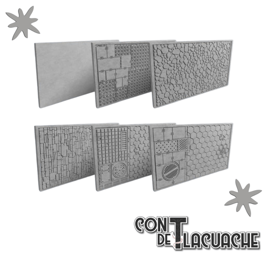 Rolling Pins PACKx6 v1.0 (PLAIN+TRIPLE+DIAMOND+HEXA+COBBLES+BRICKS) | Green Stuff World - Con T de Tlacuache - Green Stuff World