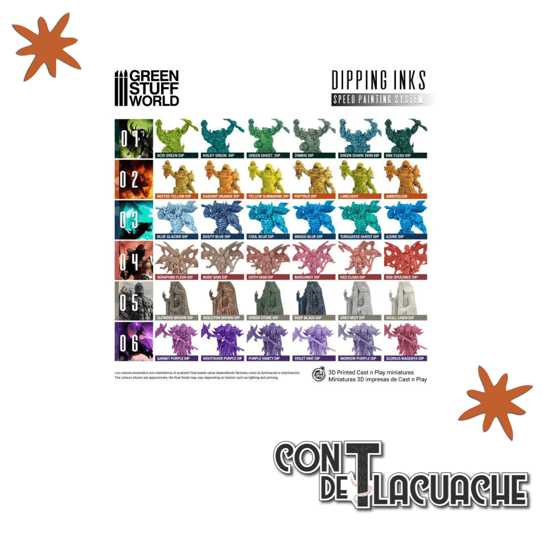 Set de Pintura / Paint Set - Dipping collection 02 (ORANGE/YELLOW) | Green Stuff World - Con T de Tlacuache - Green Stuff World