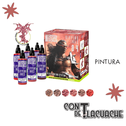 Set de Pintura / Paint Set - Dipping collection 04 (FLESH/RED) | Green Stuff World - Con T de Tlacuache - Green Stuff World
