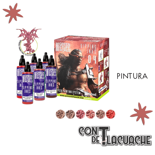 Set de Pintura / Paint Set - Dipping collection 04 (FLESH/RED) | Green Stuff World - Con T de Tlacuache - Green Stuff World