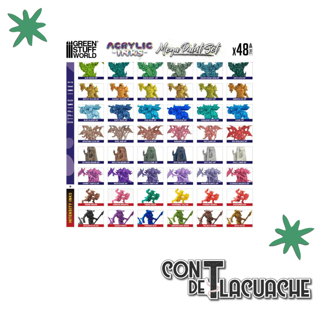 SET PINTURA / Paint Set ACRYLIC DIPPING INKS (Box x48) | Green Stuff World - Con T de Tlacuache - Green Stuff World