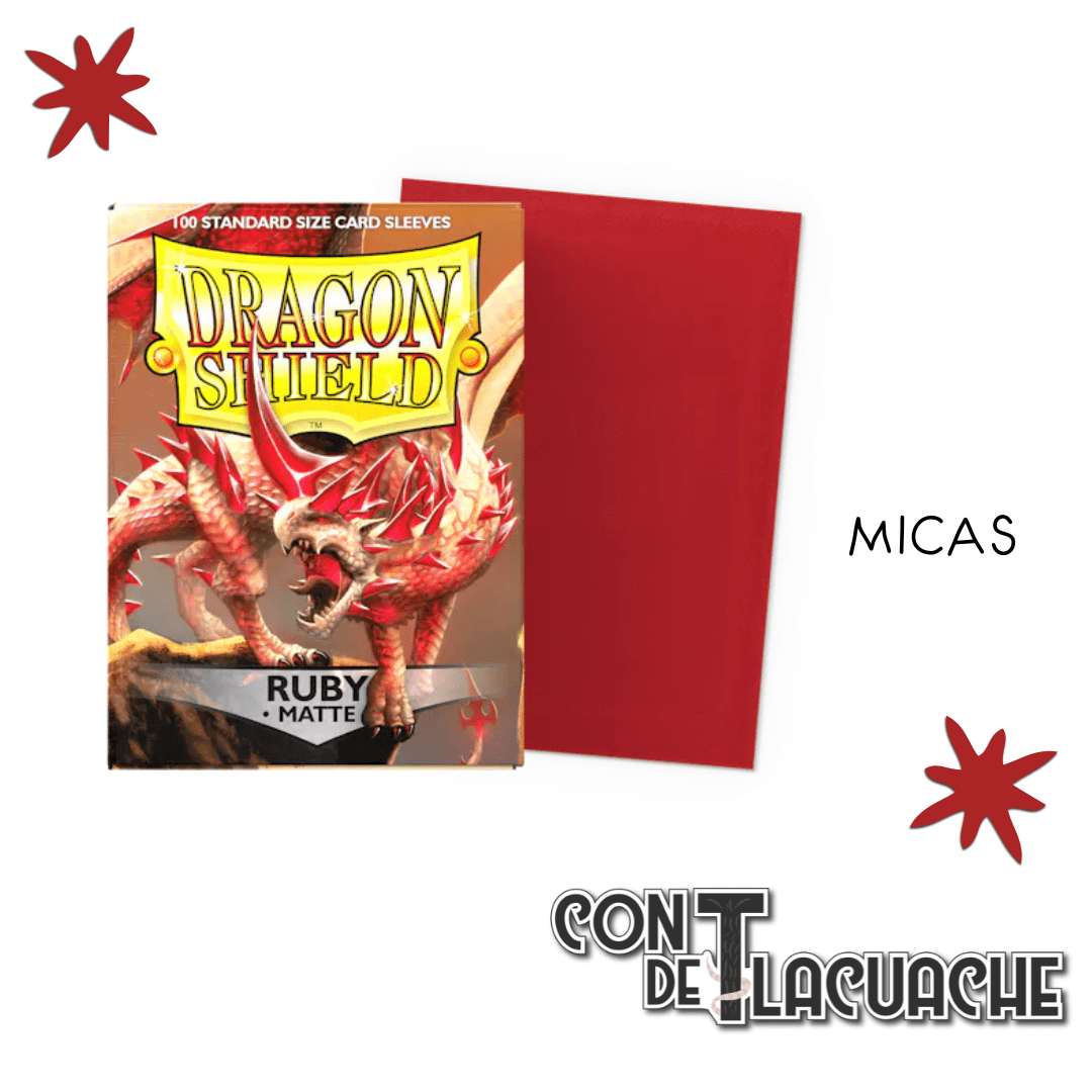 Standard - Matte Ruby (100) | Dragon Shield Sleeves - Con T de Tlacuache - Dragonshield
