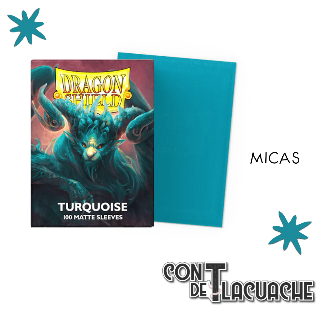 Standard - Matte Turqouise 'Atebeck' (100) | Dragon Shield Sleeves - Con T de Tlacuache - Dragonshield