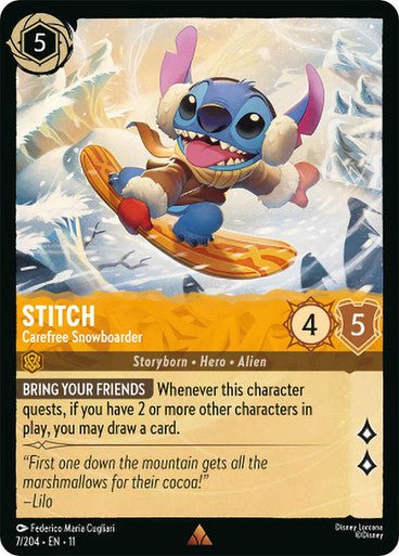 Stitch - Carefree Snowboarder (Non - foil) | Ravensburger - Con T de Tlacuache - Ravensburger
