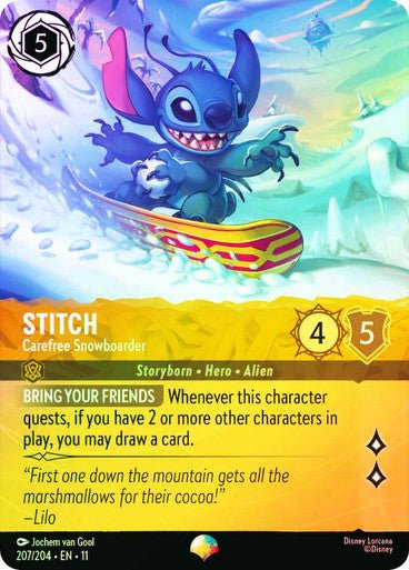 Stitch - Carefree Snowboarder (Rainbow Foil) | Ravensburger - Con T de Tlacuache - Ravensburger
