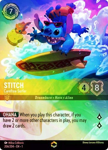 Stitch - Carefree Surfer ( Inkwash Foil ) - Con T de Tlacuache - Ravensburger