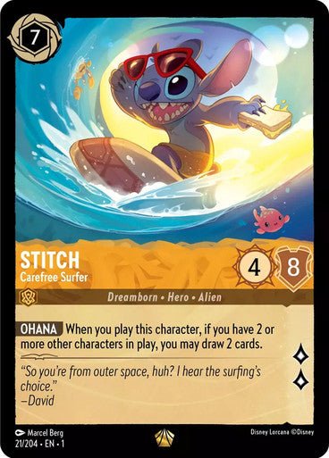 Stitch - Carefree Surfer ( Non - foil ) - Con T de Tlacuache - Ravensburger