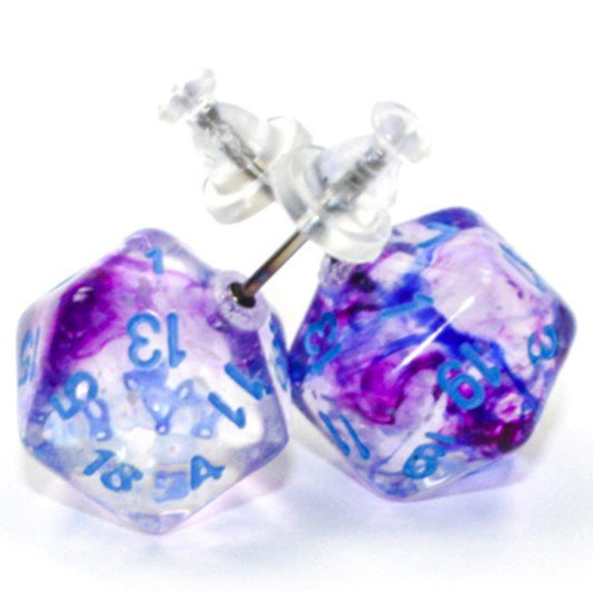 Stud Earrings NB Nocturnal Mini d20 | Chessex - Con T de Tlacuache - Chessex