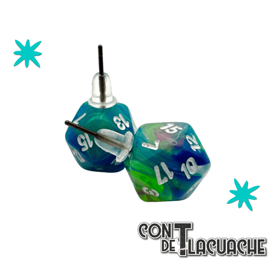Stud Earrings Waterlilly Mini d20 | Chessex - Con T de Tlacuache - Chessex