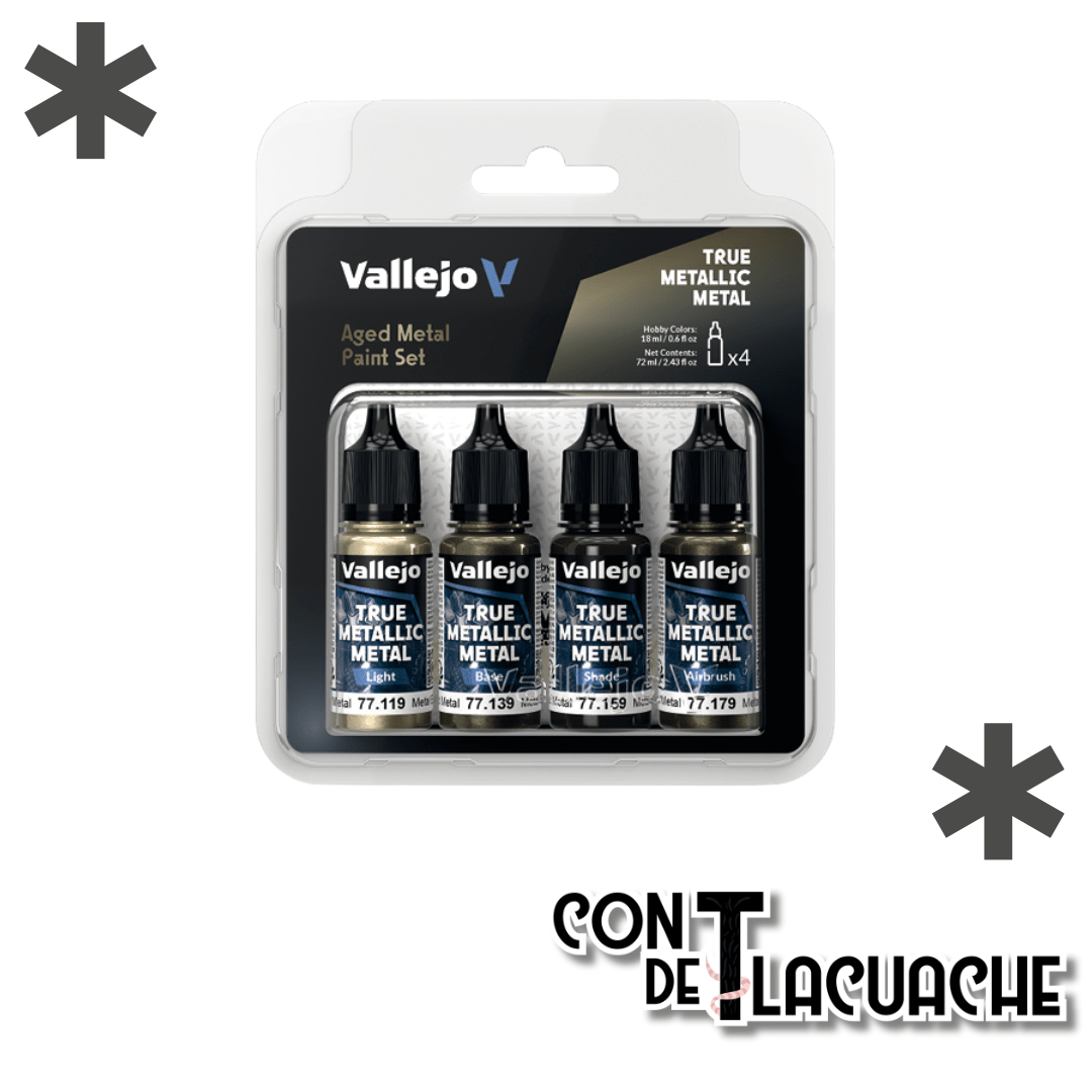 True Metallic Metal Aged Metal Color Set (4) | Vallejo - Con T de Tlacuache - Vallejo