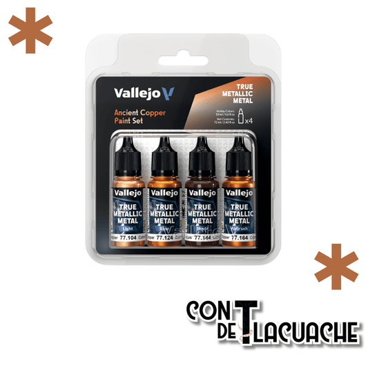 True Metallic Metal Ancient Copper Color Set (4) | Vallejo - Con T de Tlacuache - Vallejo