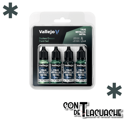 True Metallic Metal Dusken Green Color Set (4) | Vallejo - Con T de Tlacuache - Vallejo