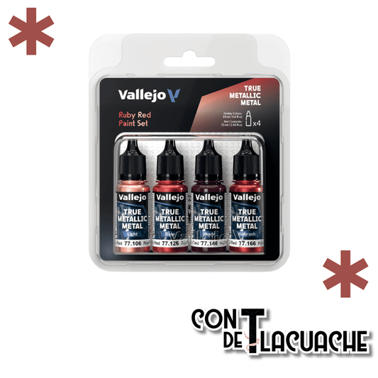 True Metallic Metal Ruby Red Color Set (4) | Vallejo - Con T de Tlacuache - Vallejo