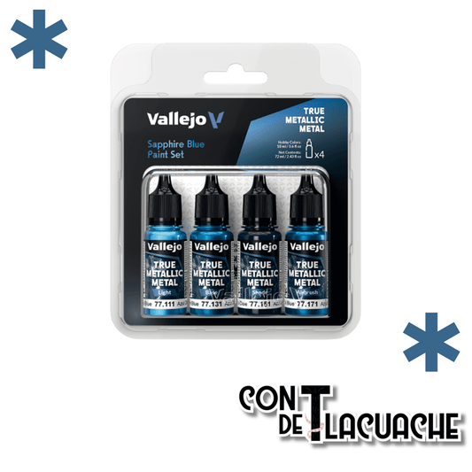 True Metallic Metal Sapphire Blue Color Set (4) | Vallejo - Con T de Tlacuache - Vallejo