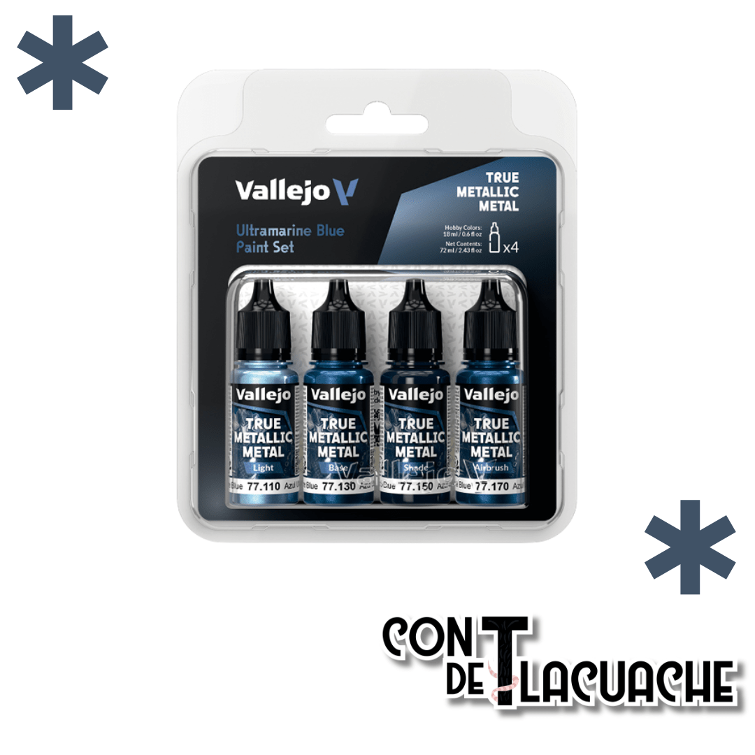 True Metallic Metal Ultramarine Blue Color Set (4) | Vallejo - Con T de Tlacuache - Vallejo