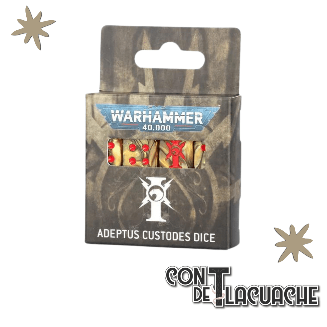 Warhammer 40000: Adeptus Custodes Dice | Games Workshop - Con T de Tlacuache - Games Workshop