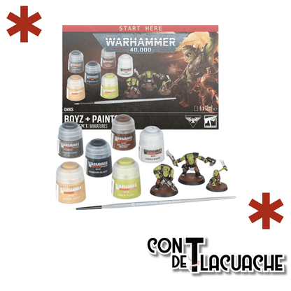 Warhammer 40,000: Orks Boyz + Paints | Games Workshop - Con T de Tlacuache - Games Workshop