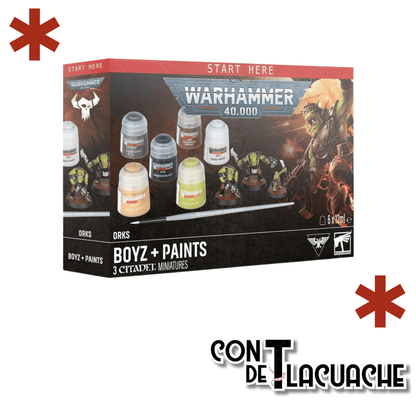 Warhammer 40,000: Orks Boyz + Paints | Games Workshop - Con T de Tlacuache - Games Workshop