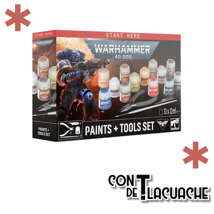 Warhammer 40,000: Paints + Tools Set (2026) | Games Workshop - Con T de Tlacuache - Games Workshop