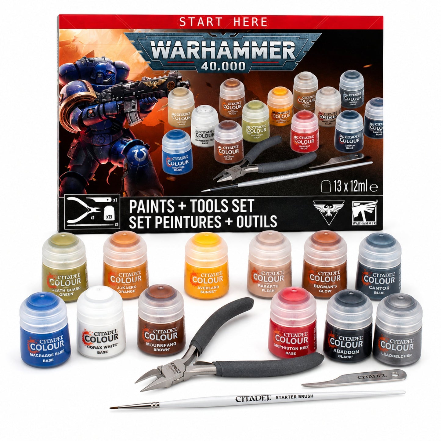 Warhammer 40,000: Paints + Tools Set (2026) | Games Workshop - Con T de Tlacuache - Games Workshop