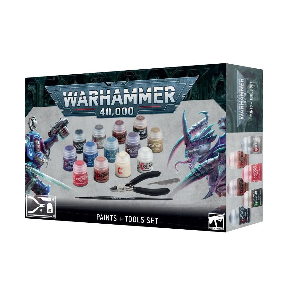 Warhammer 40,000 Paints + Tools Set | Games Workshop - Con T de Tlacuache - Games Workshop