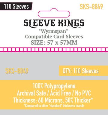 Wyrmspan Compatible Card Sleeves (57 X 57 MM) 110 Pack | Sleeve Kings - Con T de Tlacuache - Sleeve Kings