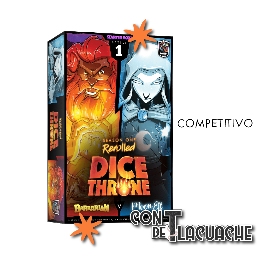 Dice Throne 1 Barbaro vs Elfa Lunar | Delirium Games Juego de Mesa México
