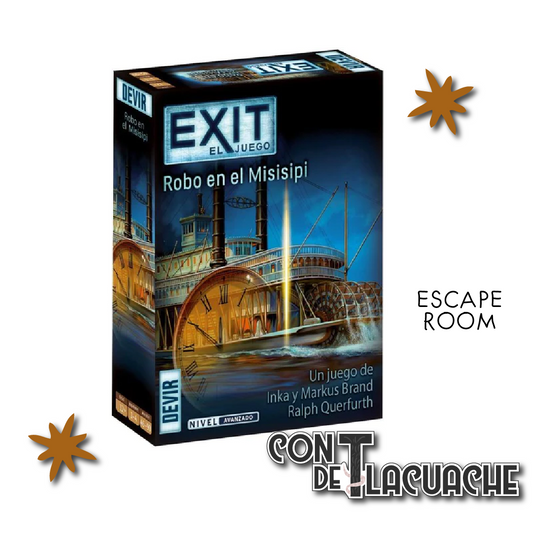 EXIT 14 Robo en el Mississippi Nivel: Avanzado | Devir Juego de Mesa México Escape Room