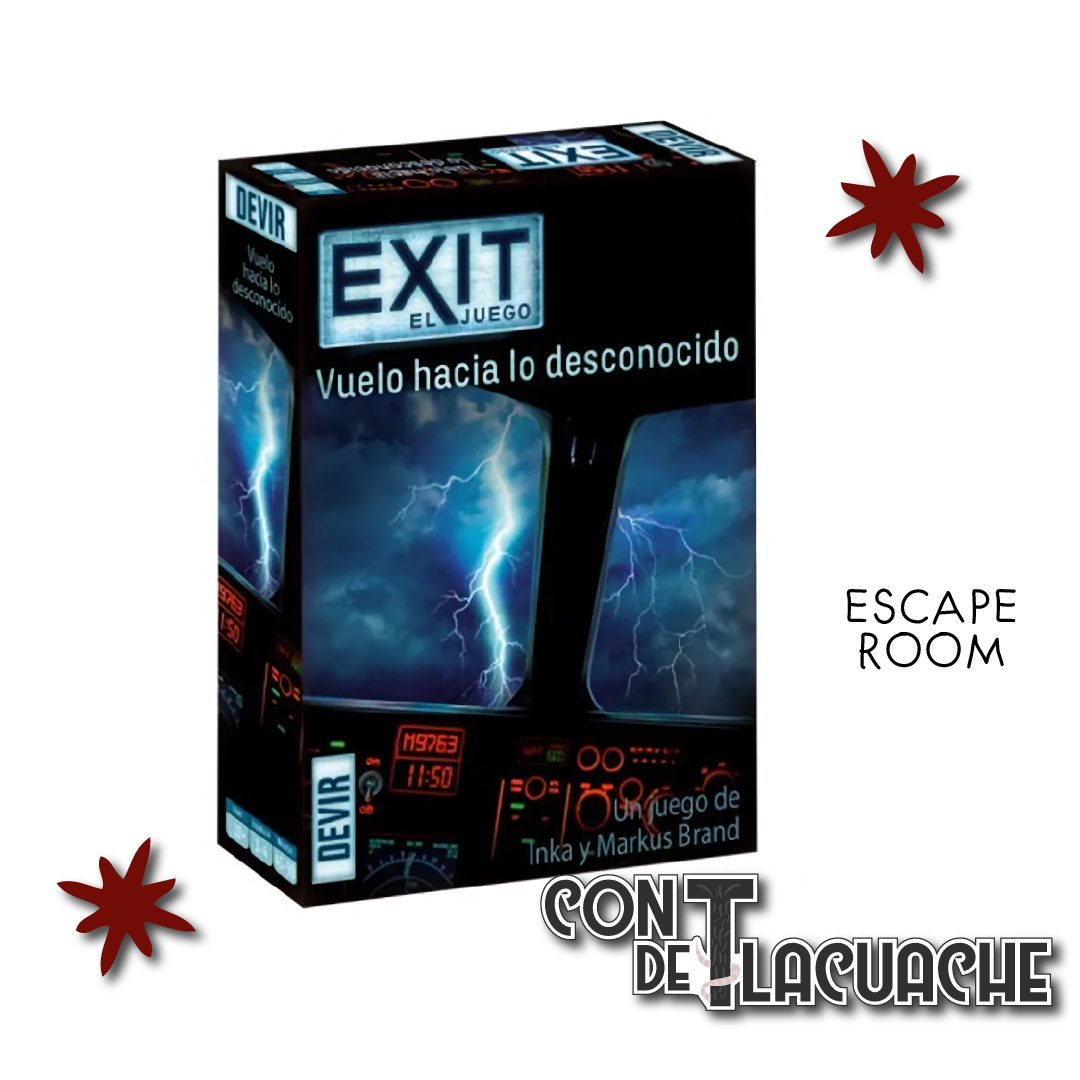 EXIT 15 Vuelo hacia lo Desconocido Nivel: Principiante | Devir Juego de Mesa México Escape Room