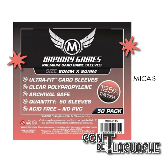 Micas Cuadradas Medianas (80x80mm) Premium Protection (50pzas) | Mayday Games Juego de Mesa
