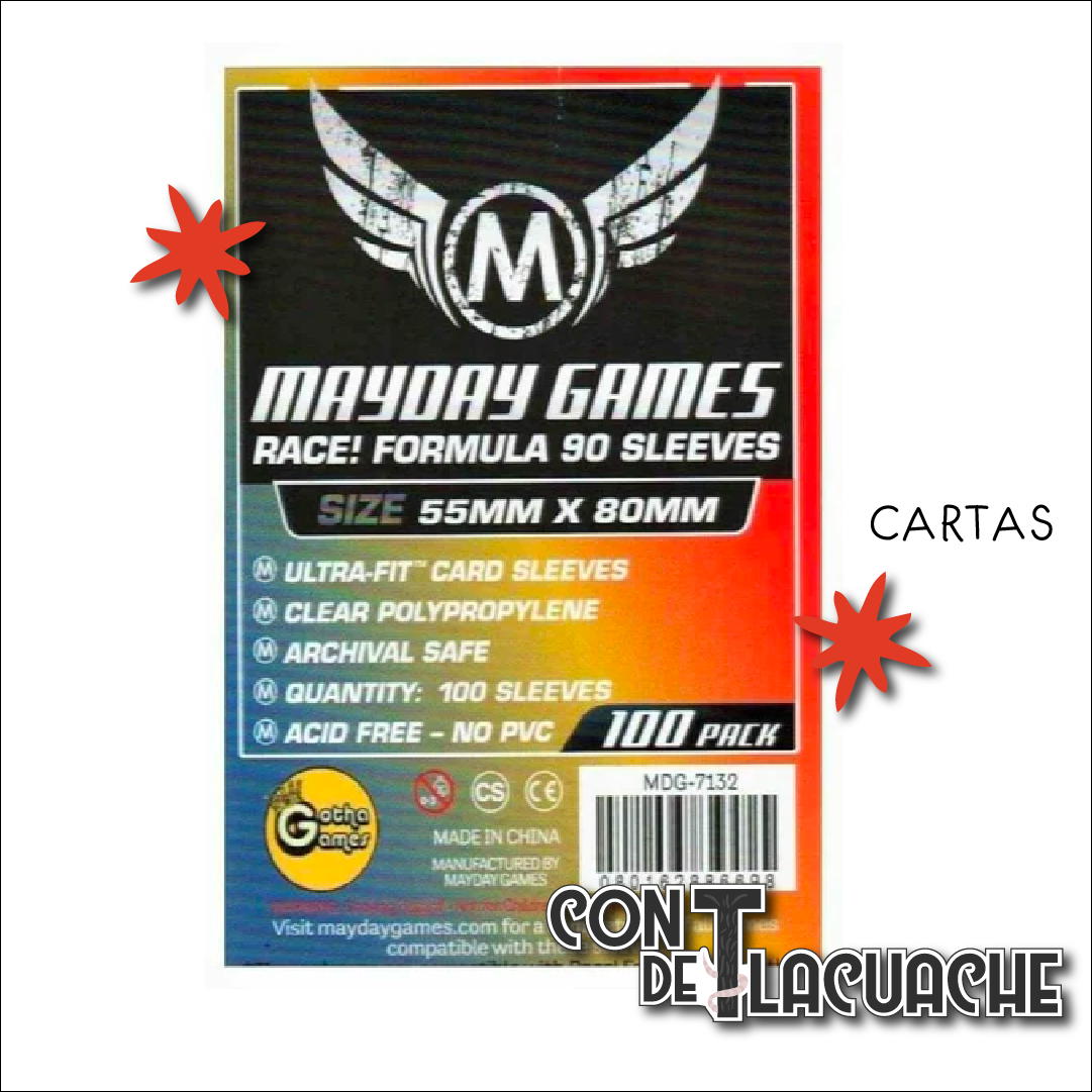 "Race! Formula 90" Micas Ultra Fit Standard Protection (100pzas) | Mayday Games Juego de Mesa México