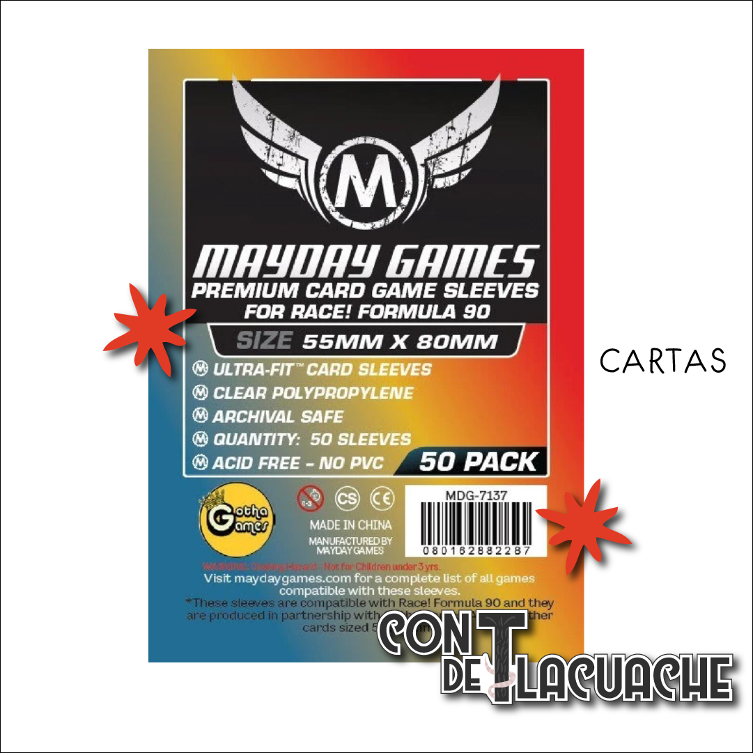 "Race! Formula 90" Micas Ultra Fit Premium Protection (50pzas) | Mayday Games Juego de Mesa México