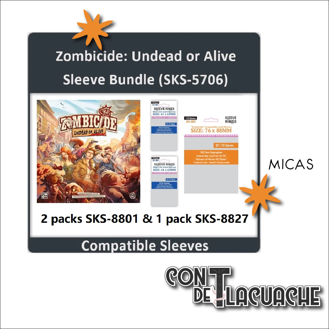 Zombicide: Undead or Alive Combo de Micas (8801X2, 8827X1) | Sleeve King Sleeves Juego de Mesa