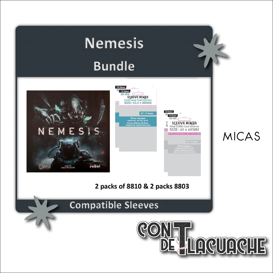 Nemesis Base Game Combo de Micas (8810X2 + 8803X2) | Sleeve Kings Juego de Mesa