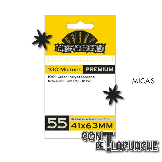 Premium SK Mini American Card Sleeves (41x63mm)(55pzas) | Sleeve Kings - Con T de Tlacuache - Sleeve Kings